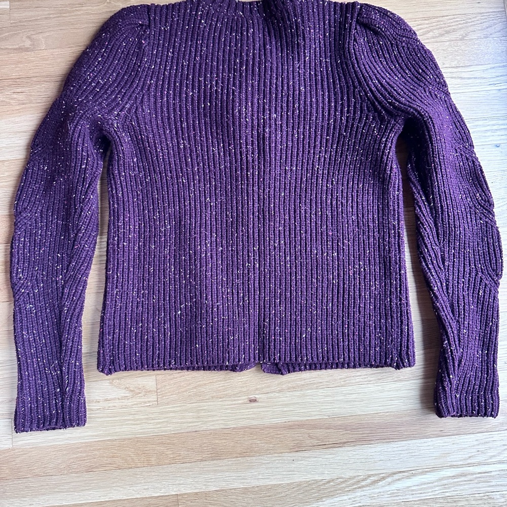 Talbots Plum Button-Up Cardigan - Picture 4 of 4